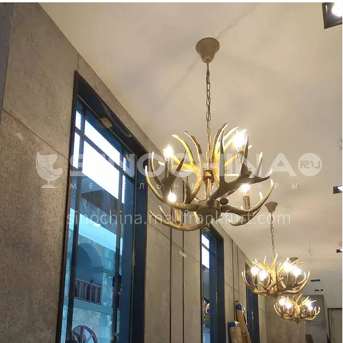 American country retro industrial style antler chandelier creative personality hot pot restaurant living room bar decorative lamps WYN-2538